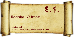 Recska Viktor névjegykártya